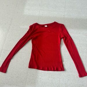 Red Long Sleeved Top